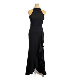 Woosea Woman's Dress Size S Black Highneck Split Bodycon Mermaid Evening Party